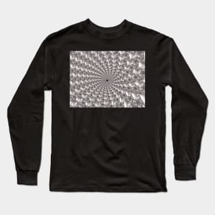 Mandelbrot Set Fractal Art in Shades of Silver Gray Long Sleeve T-Shirt